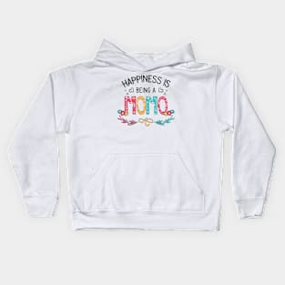 Happiness Is Being A Momo Wildflowers Valentines Mothers Day Kids Hoodie